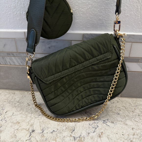 Olive Green handbag with pouch by Urban expressions can be made a bum bag - Picture 6 of 8
